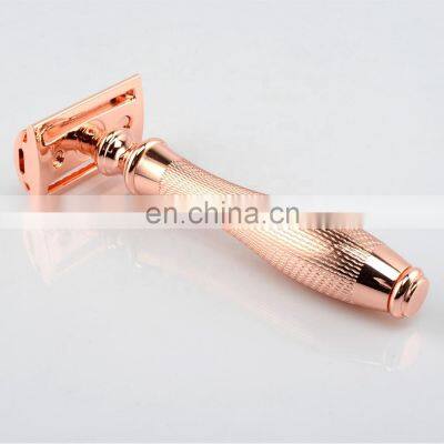 Women Best Choice Shaver Rose Gold Brass Metal Handle Single Blade Safety Shaving Razor