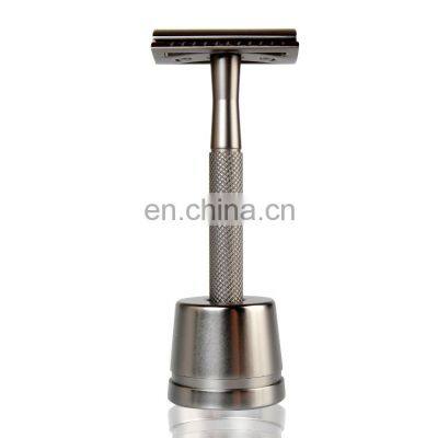 Eco-friendly Matt Black Non-slip Metal Handle Razor Stand Shaver Holder