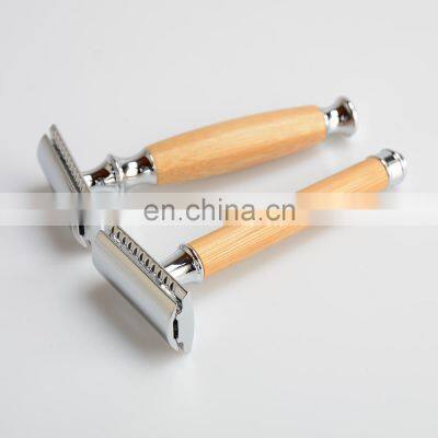Press Bamboo Razor Double Edge Blade Safety Razor Cut Throat Razor
