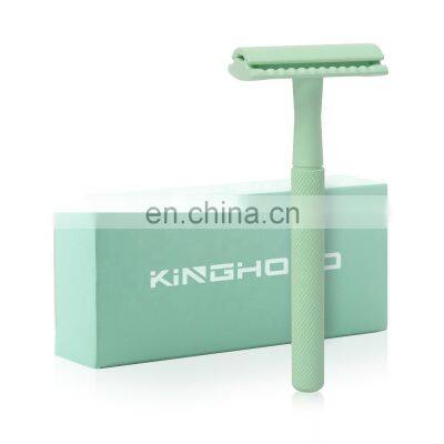 Ready to ship Eco Friendly Custom Logo Hotel Female Bikini Metal Non-Slip Handle Pink Shave Safety Razor
