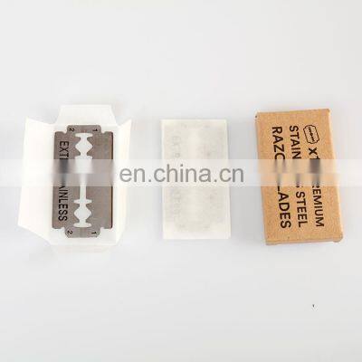 Wholesale Custom High Quality Reusable Shaving Razor Blade Stainless Steel Barber Blades
