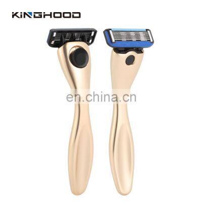 Luxury Gold Travel 6 Blades Razor Shaving New Classical Barbershop Six Blades Razor