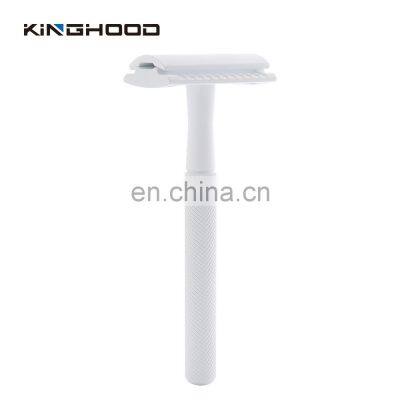 Lady Shaver Women Bikini Brass Handle Safety White Shaving Double Edge Safety Razor