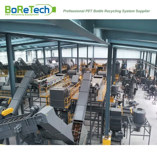 Waste Pet Flakes Crushing Recycling Washing System