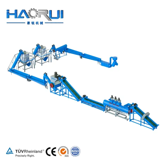 Computerized Haorui Film 20000kg China Machinery Plastic Recycling Machine with CE