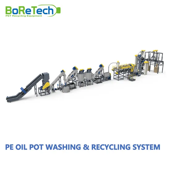 Waste Rigid and Flexible Plastics PE Oil Pot Recycling Washing System