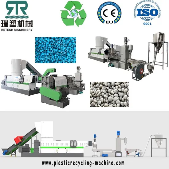 Retech PVC Pipe PE/PP/LDPE/HDPE Plastic Film Pellets Production Line Pelletizing Recycling Line