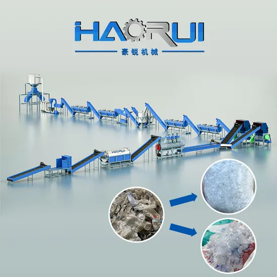 Haorui Brand Waste Pet Plastic Bottle Crushing Washing Drying Recycling Machine/Equipment