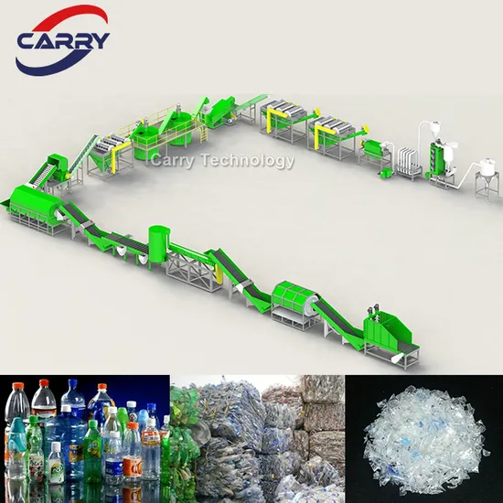 Carry 500-1000 Kgh Plastic Water Bottles Recycling Machine/Pet Flakes Hot Washing Line