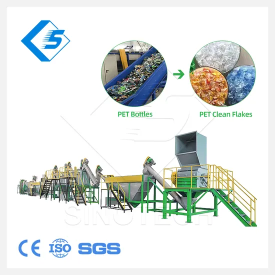 Sinotech Complete Chain of Plastic Recycling Line Business for Post-Consumer Pet Bottles with Hot Washing