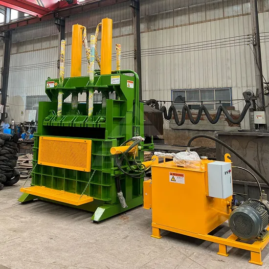 Vertical Press Aluminum Cans Tyre Baling Machine Used Tire Baler for Sale Plastic