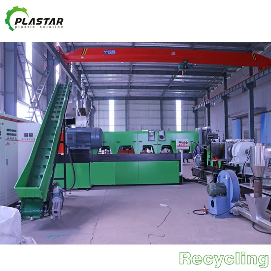 Waste Plastic Pelletizing Recycling Machine for Plastic PE Film, Jumbo Bags, Basket