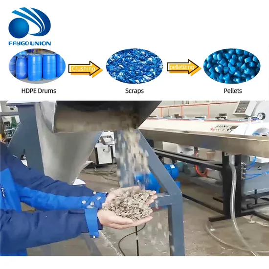 Plastic Particles/Granules/Pellets Making Pelletizing Machine for Recycling HDPE Chemical Drums with Conical Twin-Screw Extruder