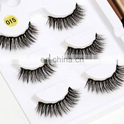 2021 Hot selling Wholesale Fake Strip Eyelashes Natural False Faux Mink 3d Eyelash