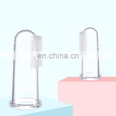 New Design BPA Free 100% Medical Grade Kids Travel Baby Soft Silicone Finger Toothbrush With Case Package