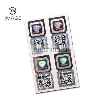 3D Dynamic Holographic Security Anti Fake Label with Printed QR Code