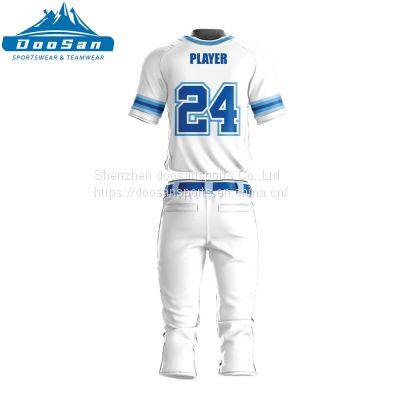 Sublimation Custom Breathable Quickly Dry Baseball Jersey Pant Trouser Plus Size Baseball Uniform