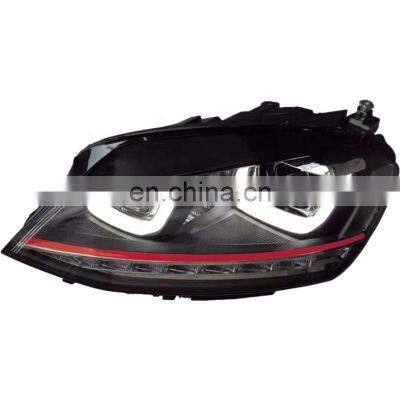Modified to high quality led double U headlamp headlight plug and play for VW Volkswagen golf 7 head lamp head light 2014-2017