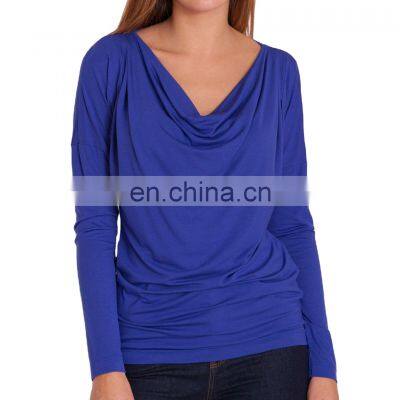 high quality wholesales price custom design full sleeve women t-shirt girl hot fashion t shirts