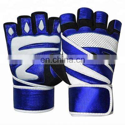 Custom logo Weight Lifting Gym Cycling Body Building Exercise Fitness Gloves with Leather Padded Weightlifting gloves
