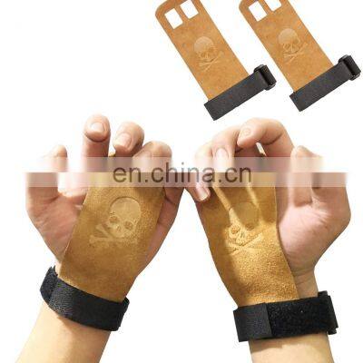 Custom logo wholesale price Weight lifting hand Grips CrossFit Gymnastics Palm Protector Gymnastics Leather workout Grip gloves