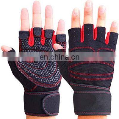 Half fingers palm fitness weight lifting workout Training gym gloves Weight Lifting Gym Workout Gloves with Wrist support
