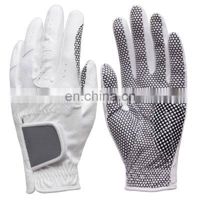 High Quality Grip Soft Comfortable Leather white left right hand Players Men's Golf Gloves Custom golf gloves