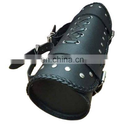 Motorcycle Saddle Bags Black Brown Leather Motorbike Side Tool Tail Bag PU Luggage Universal