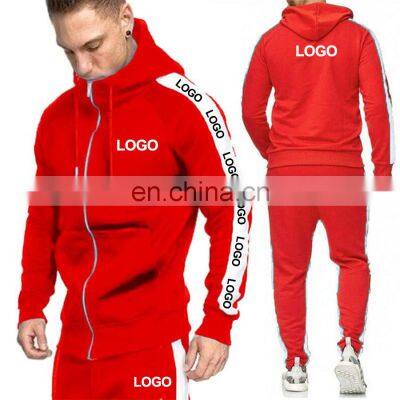 2021 Wholesale Track Suit Men Custom Made Full Zip Warm Tracksuit Sports Set Casual Sweat Suit