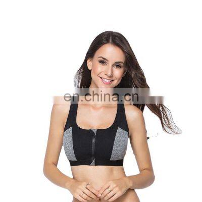 Women Zipper Push Up Sports Bras Running Vest Gym Workout Running Tops Sportswear Yoga Sport Top