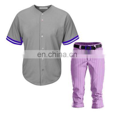 custom logo brand fabric v neck baseball uniform jersey short sets 3/4 blank baseball t shirts for men