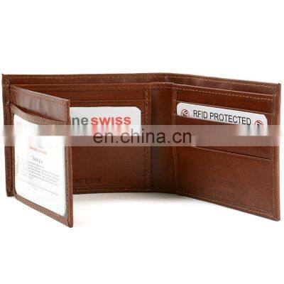 Wholesale genuine leather multi card holder men's wallet RSI