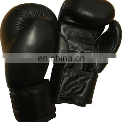 Black leather Boxing Training Fitness Gloves Custom Boxing Gloves