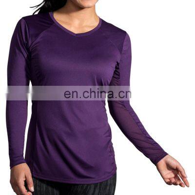 100% Cotton Customized Logo Printed Blank t shirts Wholesale Over sized Plain Women Long Sleeve T-shirt