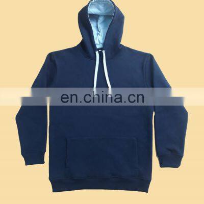Navy plain blue custom pullover hoodie for men with own logo hoodies