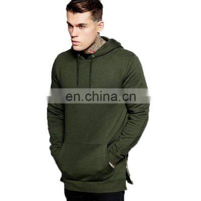 wholesale 2021 new great design high quality 100% cotton custom man pullover plain side zipper hoodie with your own logo