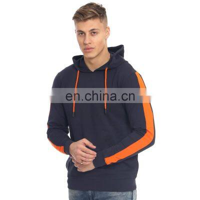 Two tone stripe colors on Arms design pullover hoodies for men sweatshirts winter unisex