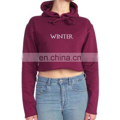 Maroon High quality Non Rib Gym yoga crop top hoodie sweatshirt Top Sold and shorts set sexy women sports