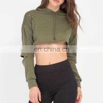 wholesale High Quality Best Price new Arrival 2022 Custom Hot Long Sleeve Lady Women Top Pullover Hoodies Crop Hoodies