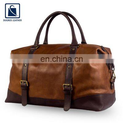 Vintage Style Made Impressive Quality Sports Leather Men Duffel Bag