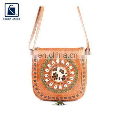 Anthracite Fitting Elegant Design Luxury Wholesale Flap Closure Type Genuine Leather Women Sling Bag Manufacturer