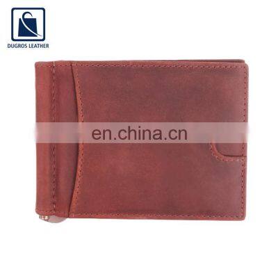 Best Chairman Lining Material Latest Fashion Style Anthracite Fittings Shot and Slim Men's Genuine Leather Wallet