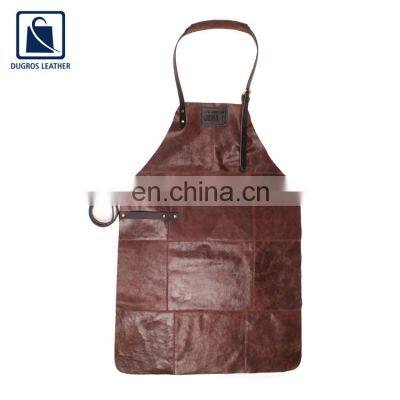 Factory Price Anthracite Fitting Best Quality Wholesale Cooking Genuine Leather Apron from Indian Exporter