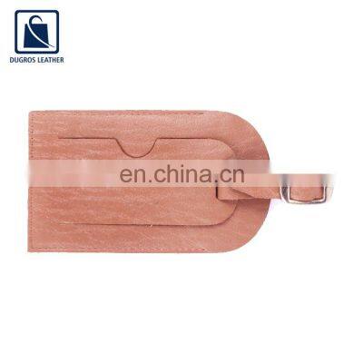 High Quality Wholesale Nickle Fitting Buckle Closure Type Unisex Genuine Leather Luggage Tag from Indian Manufacturer
