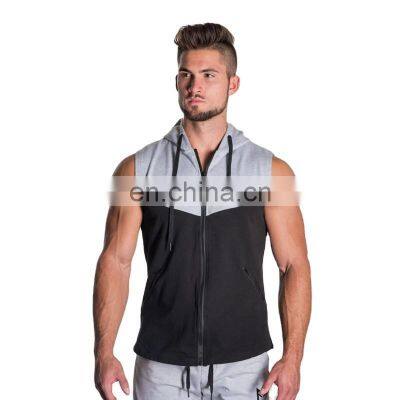 Sleeveless Hoodie Sleeveless Gym Sleeveless Hoodie Blank Print Adjustable Drawstring Hood