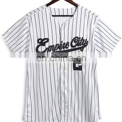 Mens Pinstripe Embroidered Baseball Jersey Custom Stripe Baseball Jersey with Embroidery Short