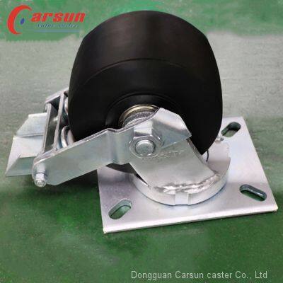 Super heavy duty industrial caster 6-inch black cast nylon special caster wheel for machinery and equipment