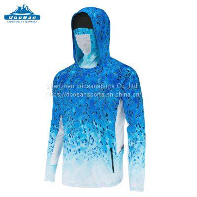 custom long sleeve quick dry fishing wear Custom High Quality Sublimation Polyester