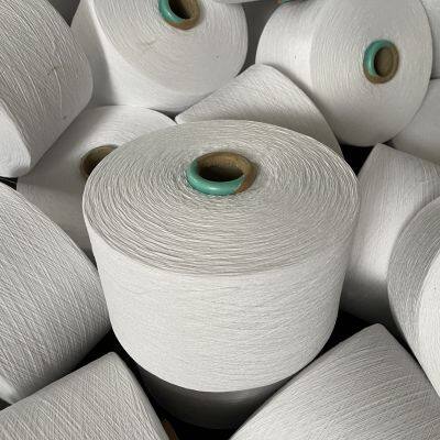 ne14s bleached white recycled cotton yarn for knitting socks