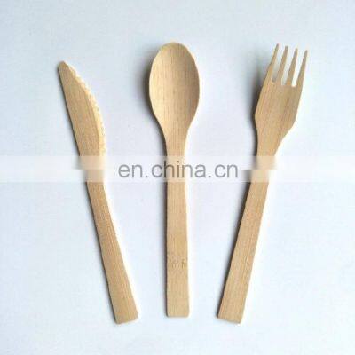 Wholesale Bamboo cutlery spoon fork knife set disposable biodegradable tableware cutlery